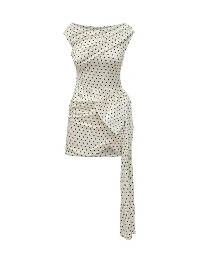 Self-portrait Mini Suit Short With Puffed Sleeves In Neutral