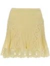 Self-portrait Chic Pointelle Knit Mini Skirt In Yellow