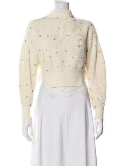 Pre-owned Self-portrait Mock Neck Sweater In Neutral