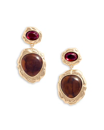 Self-portrait Mottled Tiered Earrings In Gold