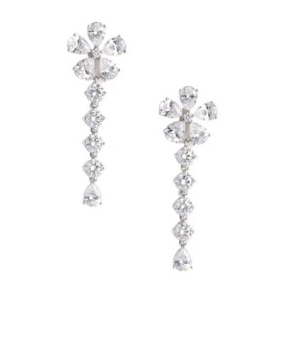 Self-portrait Multi Crystal Flower Dangle Earring In Pink