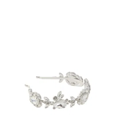 Self-portrait Multi Crystal Headband In Metallic
