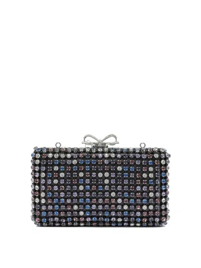 Self-portrait Multi-crystal Knit Clutch Bag