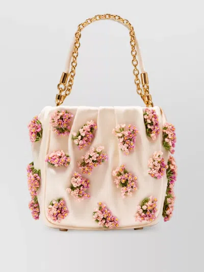 Self-portrait Na Raffia Clutch Bag In Pink