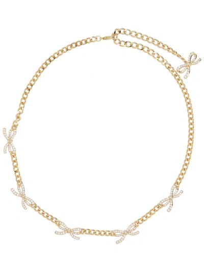 Self-portrait Necklace With Bows And Crystals In Multi