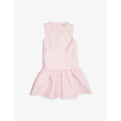 Self-portrait Kids' Nk Floral Sequin-embellished Taffeta Dress  3 In Pink