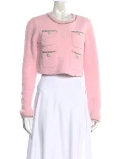 Pre-owned Self-portrait Nylon Crew Neck Sweater In Pink