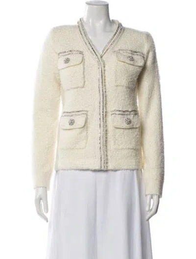 Pre-owned Self-portrait Nylon Jacket In White