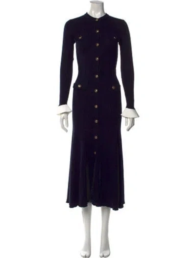 Pre-owned Self-portrait Nylon Midi Length Dress W/ Tags In Blue