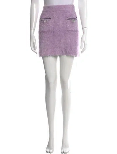 Pre-owned Self-portrait Nylon Mini Skirt In Purple