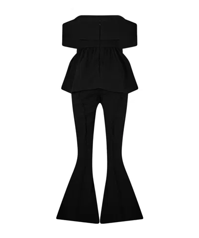 Self-portrait Off Sholder Jumpsuit In Black