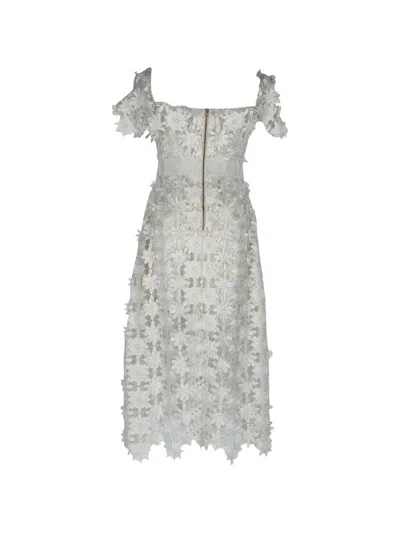 Pre-owned Self-portrait Off-shoulder Lace Dress In White