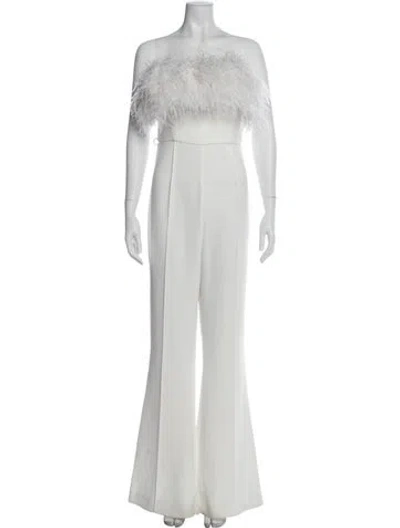 Pre-owned Self-portrait Off-the-shoulder Jumpsuit In White