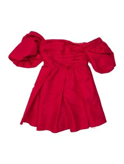 Pre-owned Self-portrait Off-the-shoulder Mini Dress In Red