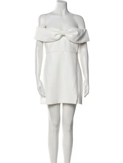Pre-owned Self-portrait Off-the-shoulder Mini Dress In White