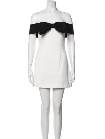 Pre-owned Self-portrait Off-the-shoulder Mini Dress In White