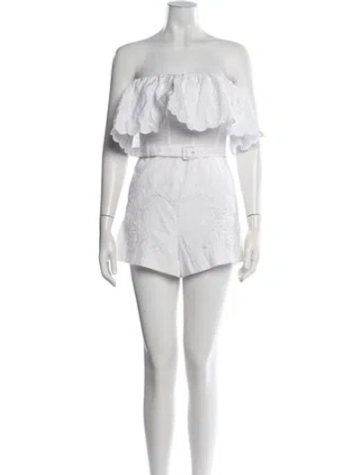 Pre-owned Self-portrait Off-the-shoulder Romper In White