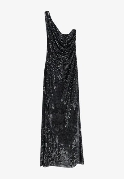 Self-portrait One-shoulder Embellished Maxi Dress In Multi