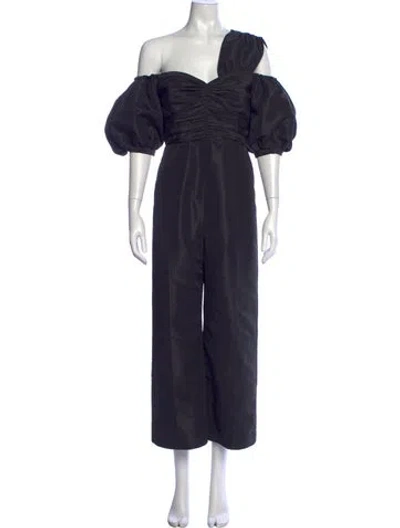 Pre-owned Self-portrait One-shoulder Jumpsuit W/ Tags In Blue