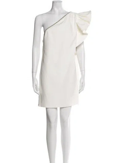 Pre-owned Self-portrait One-shoulder Mini Dress In Neutral