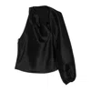Self-portrait One-shoulder Top In Black