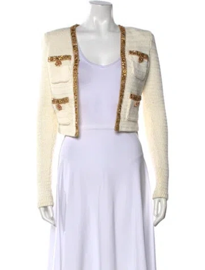 Pre-owned Self-portrait Open Front Sweater In Neutral