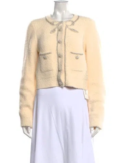 Pre-owned Self-portrait Open Front Sweater In Neutral