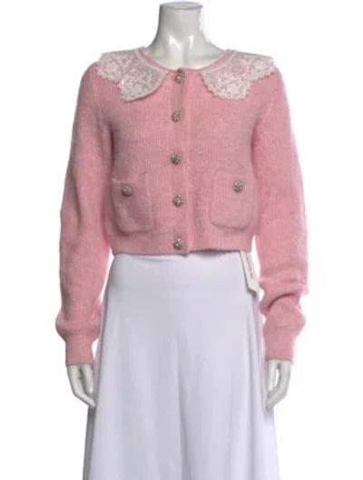 Pre-owned Self-portrait Open Front Sweater In Pink