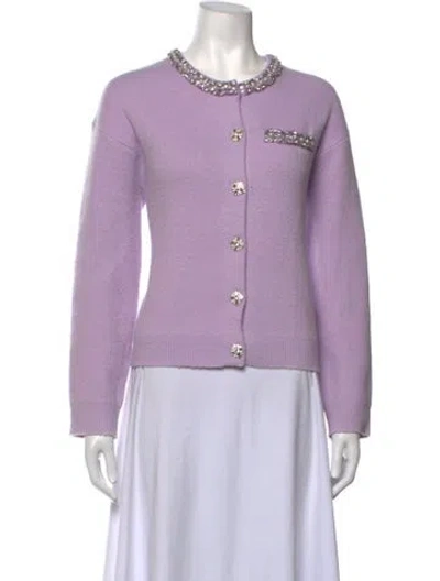 Pre-owned Self-portrait Open Front Sweater In Purple