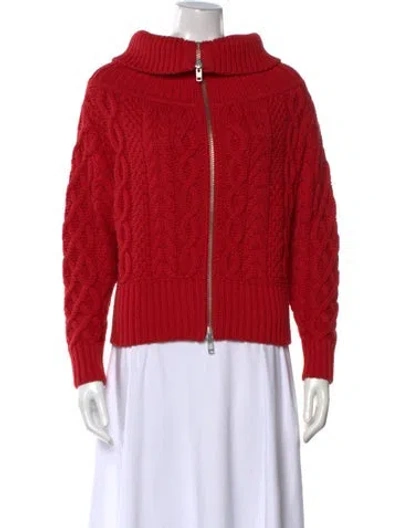 Pre-owned Self-portrait Open Front Sweater In Red
