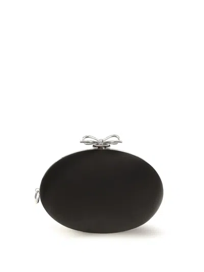 Self-portrait Oval Clutch In Black
