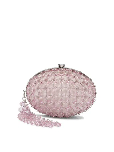 Self-portrait Oval Crystal Chain Clutch -  - Synthetic - Pink