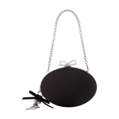 Self-portrait Oval Synthetic Clutch In Black