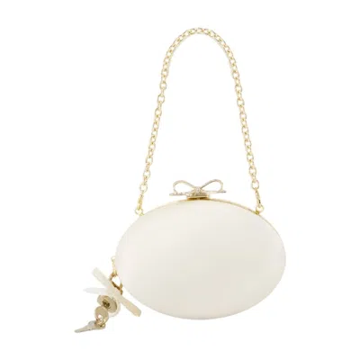 Self-portrait Oval Synthetic Clutch In White