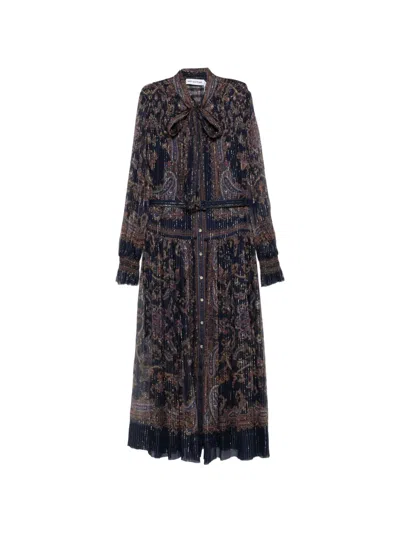 Self-portrait Paisley-print Pussy-bow Maxi Dress In Multi
