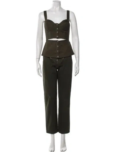 Pre-owned Self-portrait Pant Set In Green