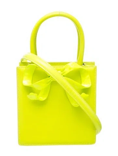 Pre-owned Self-portrait Patent Leather Top Handle Bag In Yellow