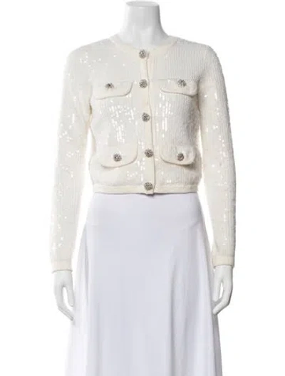 Pre-owned Self-portrait Patterned Crew Neck Sweater In Neutrals
