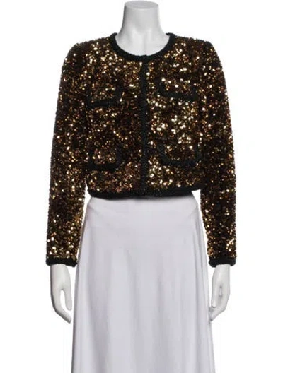 Pre-owned Self-portrait Patterned Evening Jacket W/ Tags In Multicolor