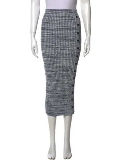 Pre-owned Self-portrait Patterned Midi Length Skirt In Grey