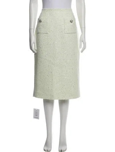 Pre-owned Self-portrait Patterned Midi Length Skirt W/ Tags In Green