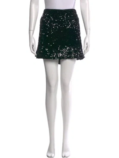 Pre-owned Self-portrait Patterned Mini Skirt In Blue