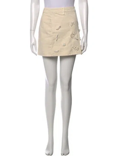 Pre-owned Self-portrait Patterned Mini Skirt In Neutrals
