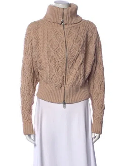 Pre-owned Self-portrait Patterned Turtleneck Sweater In Neutrals