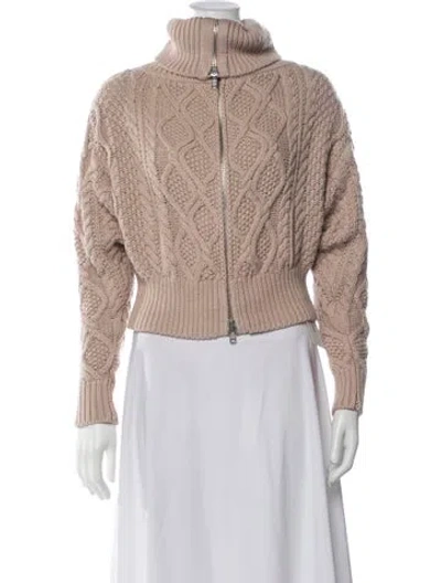 Pre-owned Self-portrait Patterned Turtleneck Sweater In Neutrals
