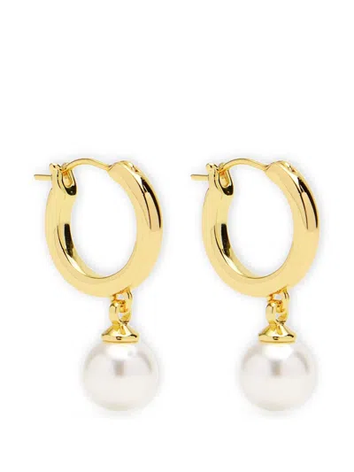 Self-portrait Pearl Drop Earrings In Gold