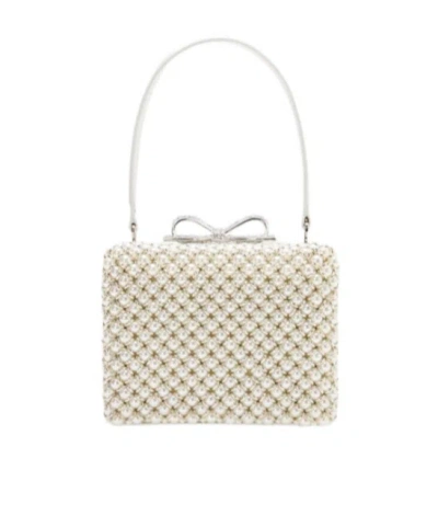 Self-portrait Pearl Embellished Micro Bag In White