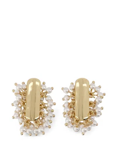 Self-portrait Pearl-cluster Earrings In Gold