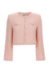 Self-portrait Multicolor Polyester Jacket In Pink