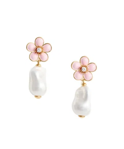 Self-portrait Floral Crystal Bead Pendant Statement Earrings In Multi